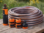 Wąż ogrodowy gumowy 1/2 15m 4 warstwy zbrojony + złączki pistolet divodv