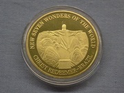 MONETA KOLEKCJONERSKA Z SERII "7 CUDÓW ŚWIATA"- CHRYSTUS - BRAZYLIA- 40 mm.