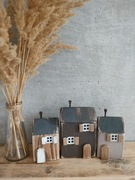 Zestaw drewnianych domków dekoracja DREWNIANY DOMEK