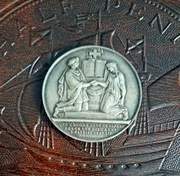 Francja, medal zaślubinowy z XIX wieku, srebro