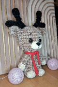 Prezent dla dziecka renifer pluszowy na szydełku Rudolf amigurumi
