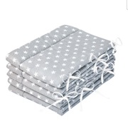 Ochraniacz na łóżeczko dziecięce niemowlęce zabezpieczenie gwiazdki szare 