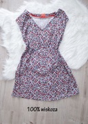 bluzka letnia, rozm. M, kwiaty, kolorowa, przewiewna, cottagecore, wiskoza