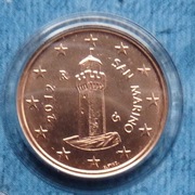 SAN MARINO 2012 1 CENT UNC !!!!!!!!!!