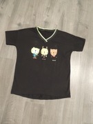stylowy modny wygodny czarny modny t-shirt oversize bluzka L/XL misie