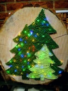 Choinka z włóczki string art