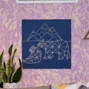 Obraz String Art Niedźwiadki Polarne 40x40 Idealny prezent na święta!