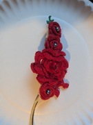 Hand made szydełkowa spinka, klamra do włosów 