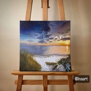 Piękny obraz pejzaż morze 40x40cm ręcznie malowany na płótnie