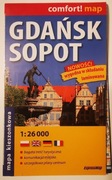 Gdańsk, Sopot, mapa kieszonkowa laminowana.