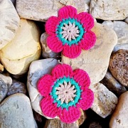 Kolczyki na szydełku kwiatki