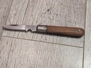 Nóż składany, rękojeść drewniana dąb