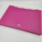 Organizer harmonijkowy A4 CONCORD, różowy, wieloprzegródkowy z gumką