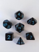 Zestaw 7 kości RPG Czarne