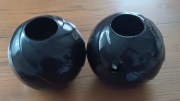 2 wazony kule, czarne szkło 
