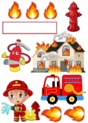 OPŁATEK NA TORT STRAŻ POŻARNA+ GRATIS TEKST