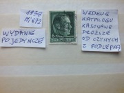 znaczki wydanie pojedyncze Mi 672 Niemcy 1938r. HITLER Rzesza  Reich