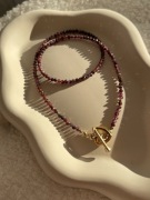 Granat fasetowany naszyjnik handmade z kamieni naturalnych na prezent