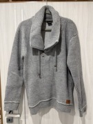 Sweter z kominem gruby ciepły zimowy szary XL Estare