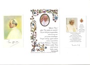 Obrazki z wizerunkami Papieża : Pius XII, Benedykt XVI, Franciszek.