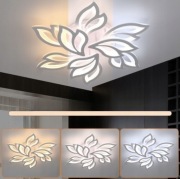 Lampa Led sufitowa RGB Biała w kształcie Kwiatu sterowana pilotem