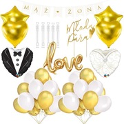 Zestaw dekoracji MĄŻ ŻONA Balony foliowe Frak Suknia ŚLUB Wesele