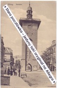 ELBLĄG ELBING Brama Targowa z zegarem Markttor reklama piekarni 1915
