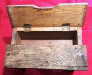 Taboret drewniany, stołek ze schowkiem, drewno dębowe, Retro około 1949