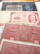 2 x 20 zł 1919 rok 2 x100 zł 1919 i 1948 rok