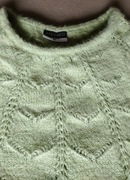 * ciepły sweter seledynowy ze srebrną nitką L