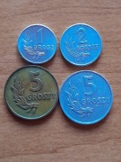 monety PRL 1949 1,2,5,5,10,10,20, 50,50 gr.,1,1zł