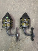 Kinkiet kuty 2 sztuki kolorowe szkło.