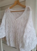 Ażurowy sweterek rekaw 3/4.Handmade 