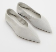 Reserved nowe balerinki czółenka szare skóra r 37