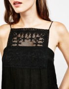 NOWE CZARNE BODY PIĘKNY HAFT BERSHKA M 38