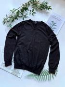 Czarny męski sweter z wełny merino 100% merino wool