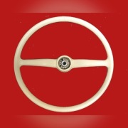 Kierownica Vw T2 (ogórek) Obszyta Skóra Biała/Ecru