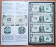 Arkusz 4 x 1$ 1993r. Federal Reserve Note - green seal