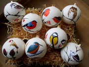 BOMBKI SZKLANE RĘCZNIE MALOWANE 10cm x 8 szt.