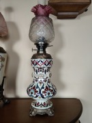 Lampa naftowa z kloszem I. Fischer- koniec XIX w.