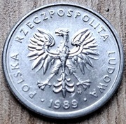 1 zł. 1989 r. w zestawie 3 monet PRL 
