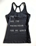 Bokserka cropp S 36 Czarna z napisem