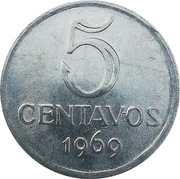 Brazylia 5 centavos 1969, KM#577.2