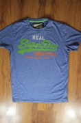 T-shirt Superdry r. M niebieski kr rękaw bawełna męski