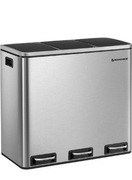 Trzykomorowy kosz na śmieci/segregacja odpadów