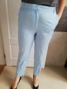 eleganckie spodnie Esprit L błękit z lnem 