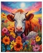 5D DIY Haft diamentowy Krowa