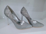Buty na obcasie srebrne szpilki błyszczące 37 39 