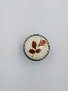 Gałka uchwyt retro porcelanowy, stare srebro, nowy