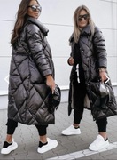 Pikowany płaszcz, długa kurtka